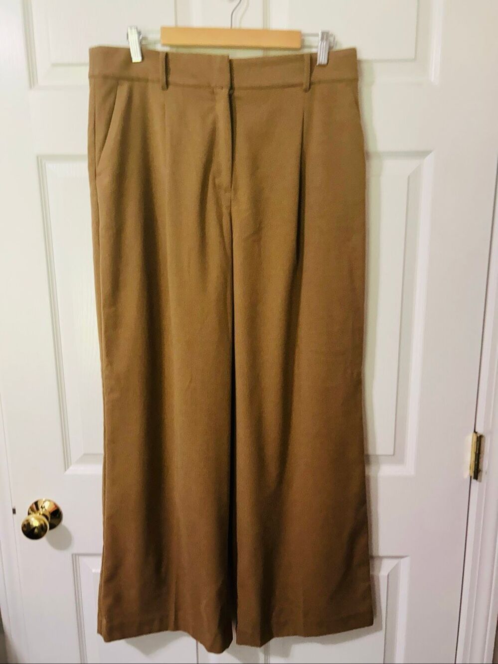 LOFT The Peyton Trouser Wide Leg Pleated Brown Pants Size 12